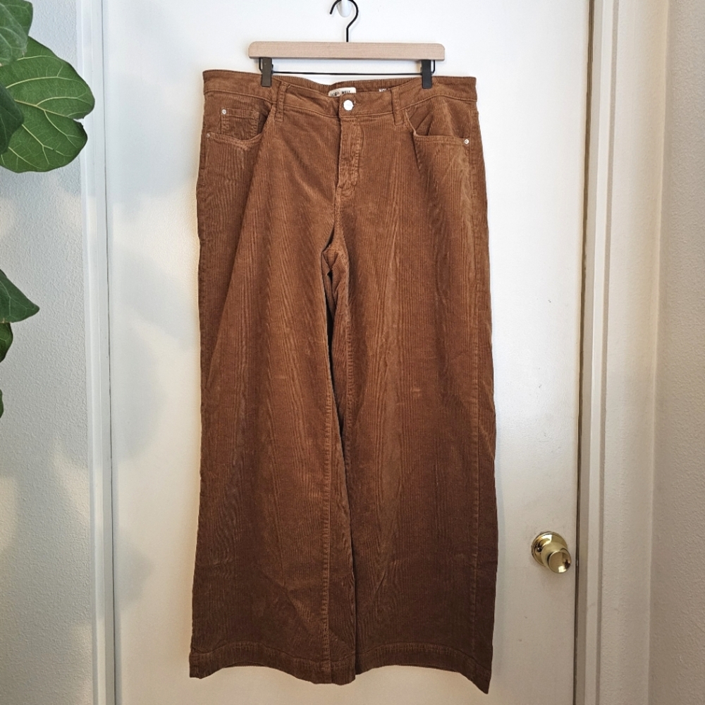 Warp + Weft Women's Brown Corduroy Wide-Leg Pants - Size 20